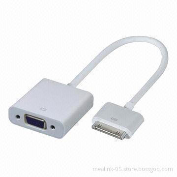 Cable Adapter, iPad to VGA, with Plug-and-play Function